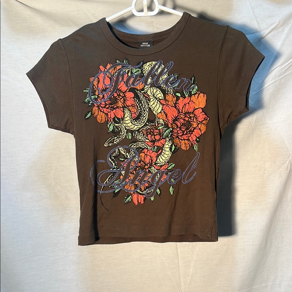 Urban Outfitters Brown and Orange Crop Top